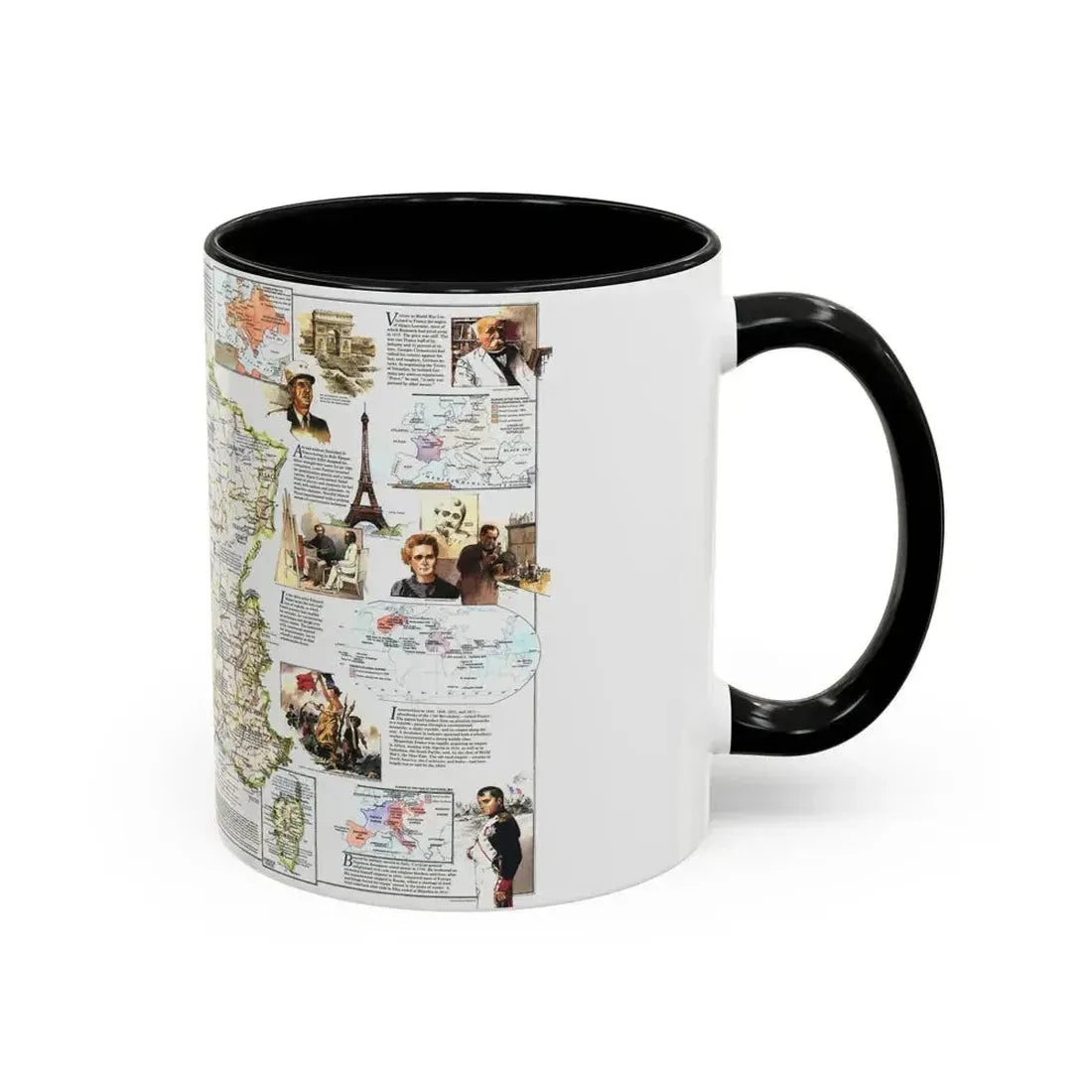 France- - Historical Evolution of a Nation (1989) (Map) Accent Coffee Mug - Go Mug Yourself