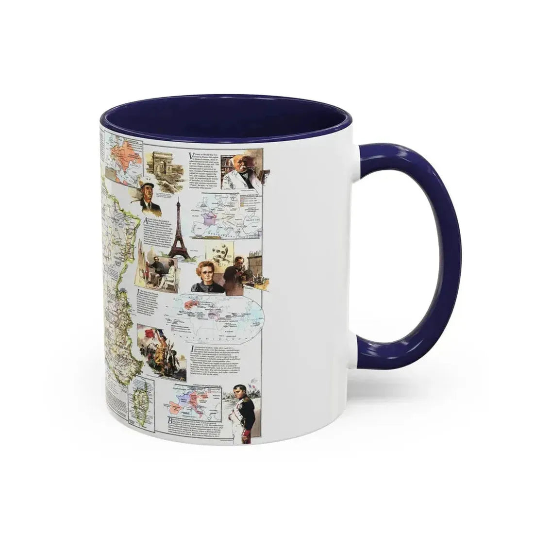 France- - Historical Evolution of a Nation (1989) (Map) Accent Coffee Mug - Go Mug Yourself