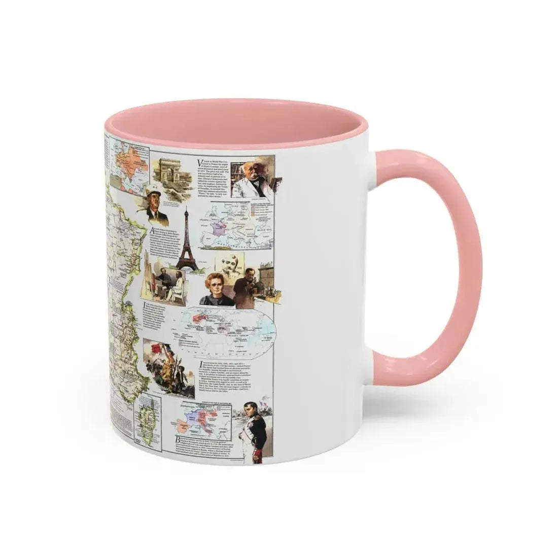 France- - Historical Evolution of a Nation (1989) (Map) Accent Coffee Mug - Go Mug Yourself