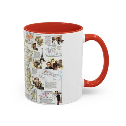 France- - Historical Evolution of a Nation (1989) (Map) Accent Coffee Mug - Go Mug Yourself