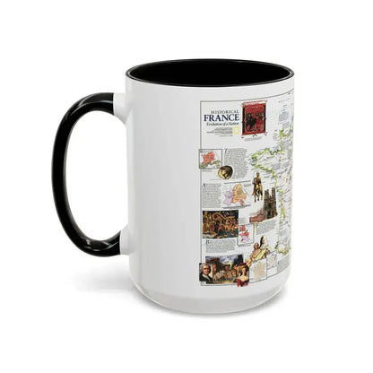 France- - Historical Evolution of a Nation (1989) (Map) Accent Coffee Mug - Go Mug Yourself