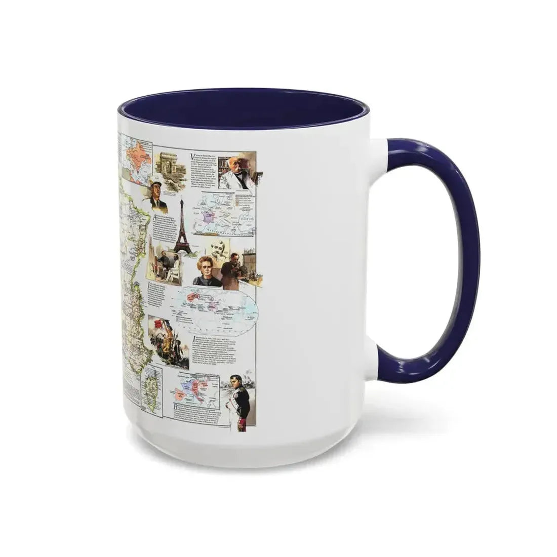 France- - Historical Evolution of a Nation (1989) (Map) Accent Coffee Mug - Go Mug Yourself