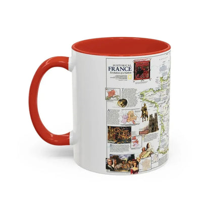 France- - Historical Evolution of a Nation (1989) (Map) Accent Coffee Mug - Go Mug Yourself