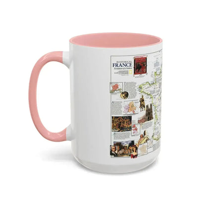 France- - Historical Evolution of a Nation (1989) (Map) Accent Coffee Mug - Go Mug Yourself