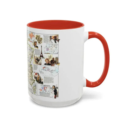 France- - Historical Evolution of a Nation (1989) (Map) Accent Coffee Mug - Go Mug Yourself