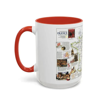 France- - Historical Evolution of a Nation (1989) (Map) Accent Coffee Mug - Go Mug Yourself