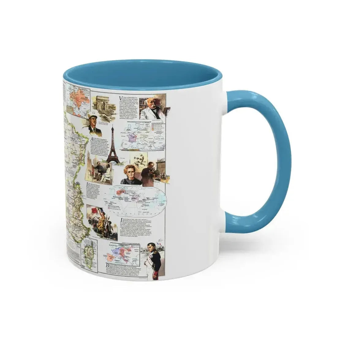 France- - Historical Evolution of a Nation (1989) (Map) Accent Coffee Mug - Go Mug Yourself