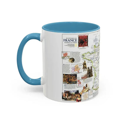 France- - Historical Evolution of a Nation (1989) (Map) Accent Coffee Mug - Go Mug Yourself