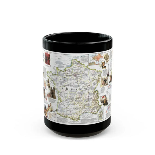 France- - Historical Evolution of a Nation (1989) (Map) Black Coffee Mug 15oz - Go Mug Yourself