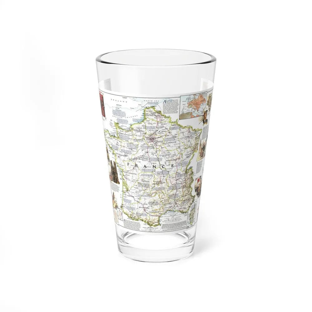 France- - Historical Evolution of a Nation (1989) (Map) Pint Glass 16oz-16oz-Go Mug Yourself