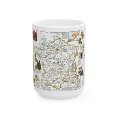 France- - Historical Evolution of a Nation (1989) (Map) White Coffee Mug 15oz - Go Mug Yourself