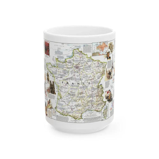 France- - Historical Evolution of a Nation (1989) (Map) White Coffee Mug 15oz - Go Mug Yourself