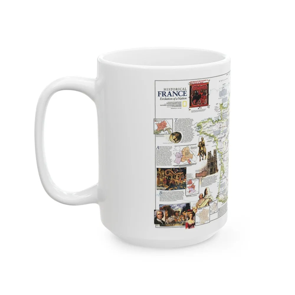 France- - Historical Evolution of a Nation (1989) (Map) White Coffee Mug-Go Mug Yourself