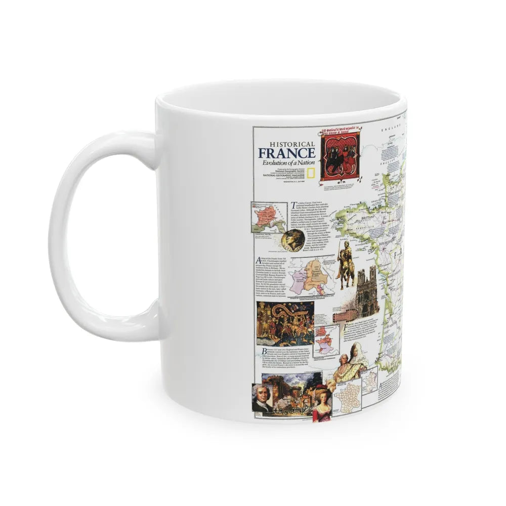 France- - Historical Evolution of a Nation (1989) (Map) White Coffee Mug-Go Mug Yourself