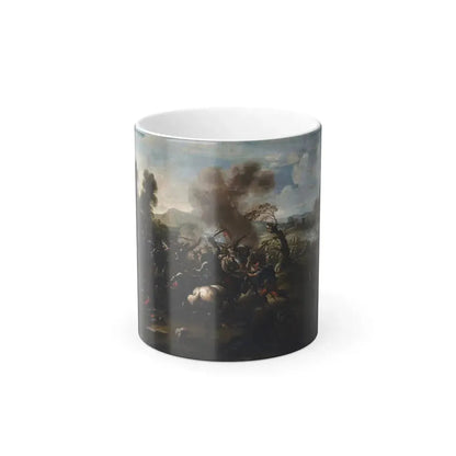 Francesco Graziani, called Ciccio Napoletano (17th Century) A Cavalry Battle Scene - Oil on Canvas - Color Changing Mug 11oz 11oz - Go Mug Yourself