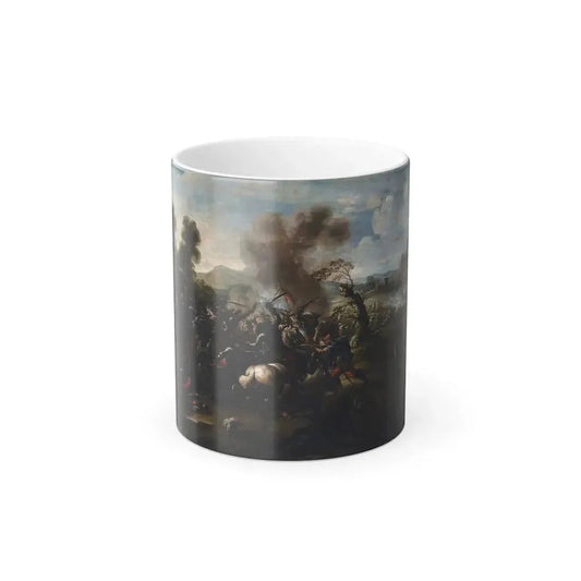 Francesco Graziani, called Ciccio Napoletano (17th Century) A Cavalry Battle Scene - Oil on Canvas - Color Changing Mug 11oz 11oz - Go Mug Yourself