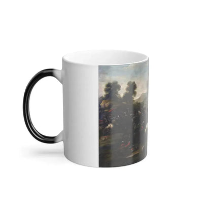 Francesco Graziani, called Ciccio Napoletano (17th Century) A Cavalry Battle Scene - Oil on Canvas - Color Changing Mug 11oz - Go Mug Yourself