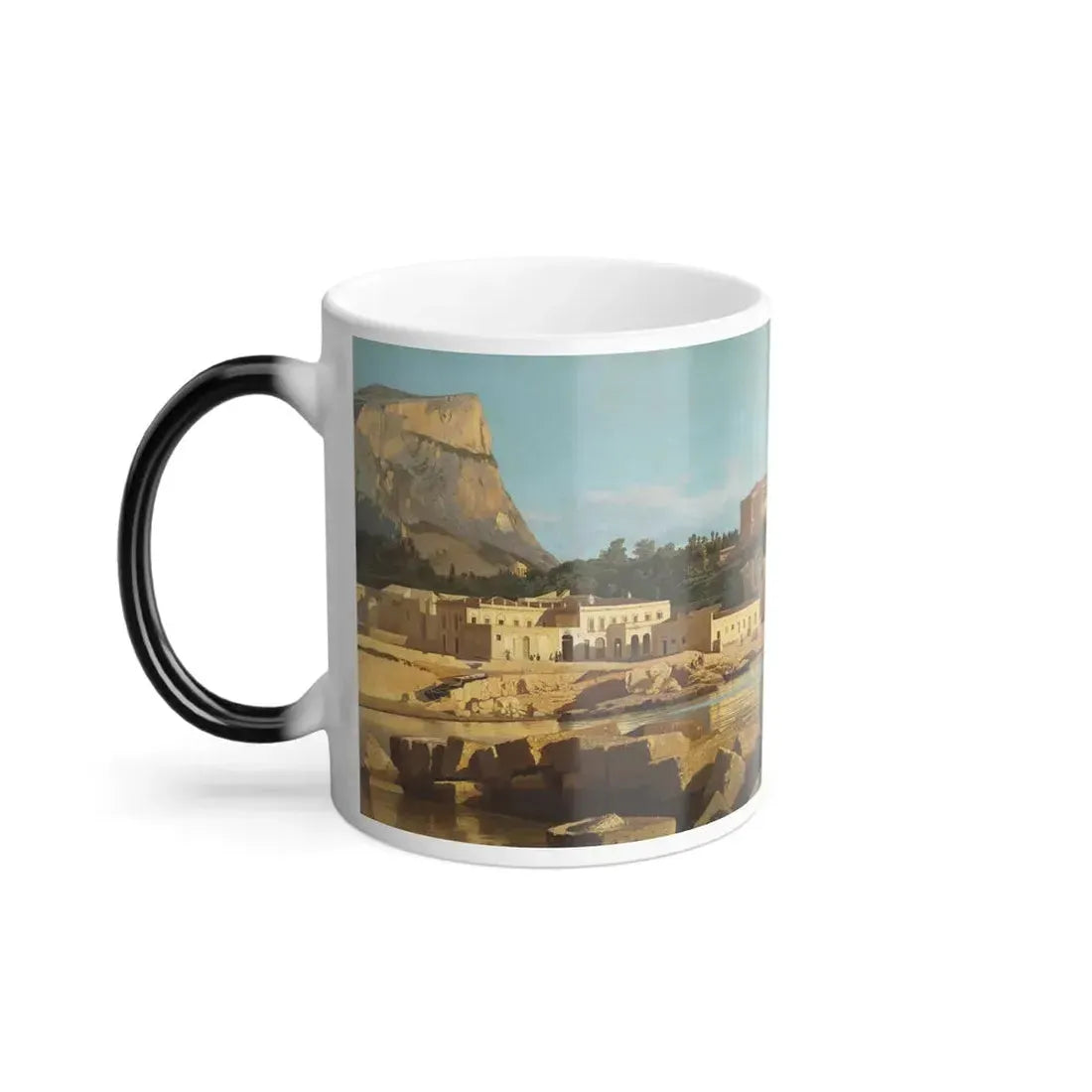 Francesco Lojacono (1841-1915) View of Acquasanta, Palermo - Oil on Canvas 1869 - Color Changing Mug 11oz - Go Mug Yourself