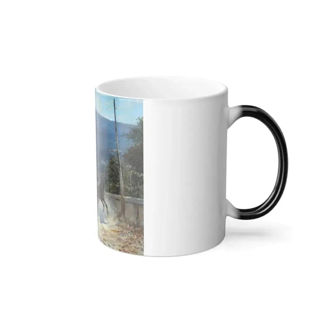 Francesco Mancini (1830-1905) Horses and Travelers Ascending an Italian Mountain Road - Oil on Canvas 1-0 - Color Changing Mug 11oz - Go Mug Yourself