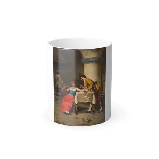 Francesco Peluso (1836-1936) The Courtship - Oil on Canvas - Color Changing Mug 11oz 11oz - Go Mug Yourself