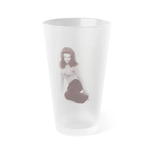 Francine York #05 (Vintage Female Icon) Frosted Pint Glass 16oz 16oz Frosted - Go Mug Yourself