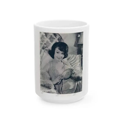 Francine York #12 1 (Vintage Female Icon) White Coffee Mug 15oz - Go Mug Yourself