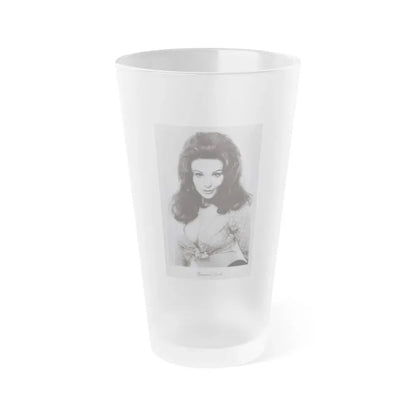 Francine York #169 - 4x5 60's B&W Photo on Postcard Paper (Vintage Female Icon) Frosted Pint Glass 16oz 16oz Frosted - Go Mug Yourself
