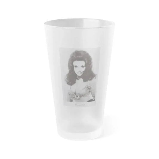 Francine York #169 - 4x5 60's B&W Photo on Postcard Paper (Vintage Female Icon) Frosted Pint Glass 16oz 16oz Frosted - Go Mug Yourself