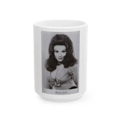 Francine York #169 - 4x5 60's B&W Photo on Postcard Paper (Vintage Female Icon) White Coffee Mug 15oz - Go Mug Yourself