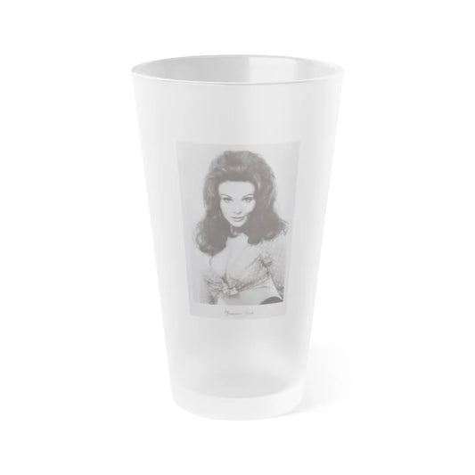 Francine York #169 - 4x5 60's B&W Photo on Postcard Paper (Vintage Female Icon) Frosted Pint Glass 16oz-16oz-Frosted-Go Mug Yourself