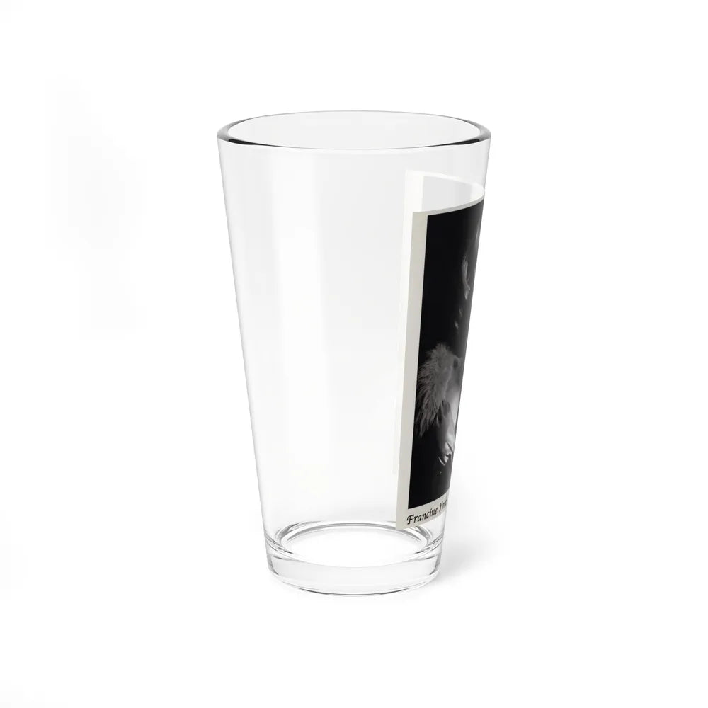 Francine York #171 - 8x10 B&W very recent Upper Body Glamour Night Gown with, Fur Photo on Postcard Paper (Vintage Female Icon) Pint Glass 16oz-Go Mug Yourself