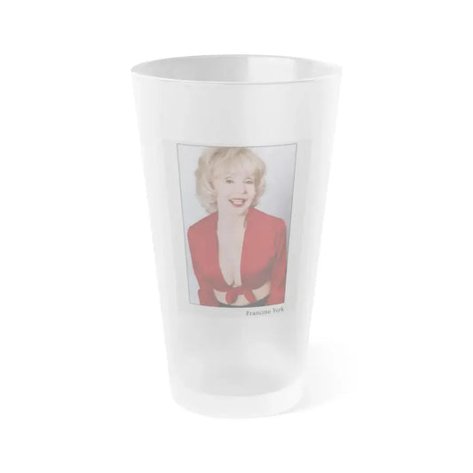 Francine York #172 - 7x9 more recent Color Glamour Waist & Upper Body Photo Re-Print (Vintage Female Icon) Frosted Pint Glass 16oz 16oz Frosted - Go Mug Yourself