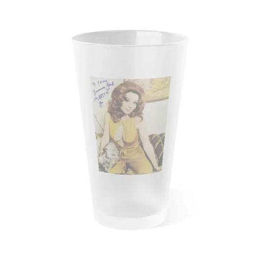 Francine York #18 (Vintage Female Icon) Frosted Pint Glass 16oz 16oz Frosted - Go Mug Yourself