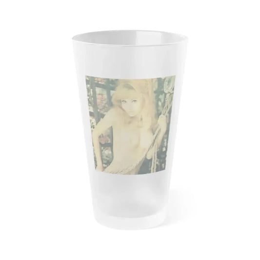 Francine York #23 - Topless (Vintage Female Icon) Frosted Pint Glass 16oz 16oz Frosted - Go Mug Yourself