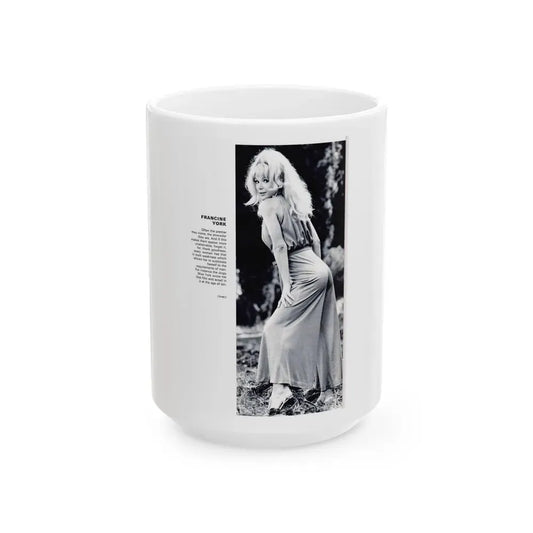 Francine York #43 (Vintage Female Icon) White Coffee Mug 15oz - Go Mug Yourself