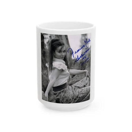 Francine York #61 (Vintage Female Icon) White Coffee Mug 15oz - Go Mug Yourself