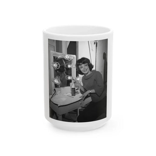 Francine York #67 (Vintage Female Icon) White Coffee Mug 15oz - Go Mug Yourself