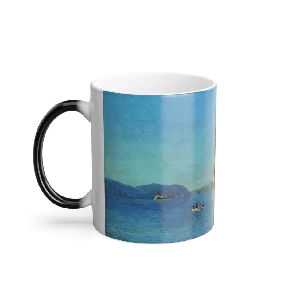 Francis Augustus Silva (1835-1886) Haverstraw Bay, New York - Oil on Canvas 1872 - Color Changing Mug 11oz-Go Mug Yourself