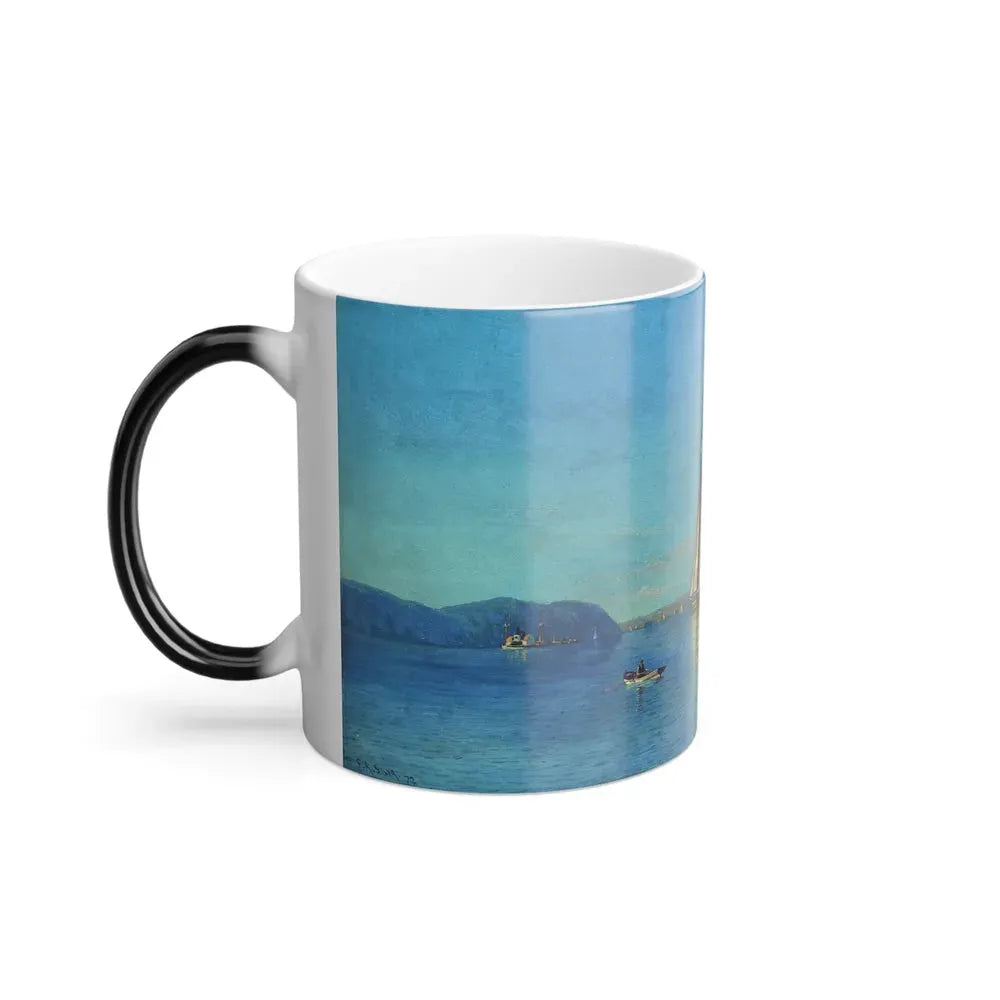 Francis Augustus Silva (1835-1886) Haverstraw Bay, New York - Oil on Canvas 1872 - Color Changing Mug 11oz - Go Mug Yourself