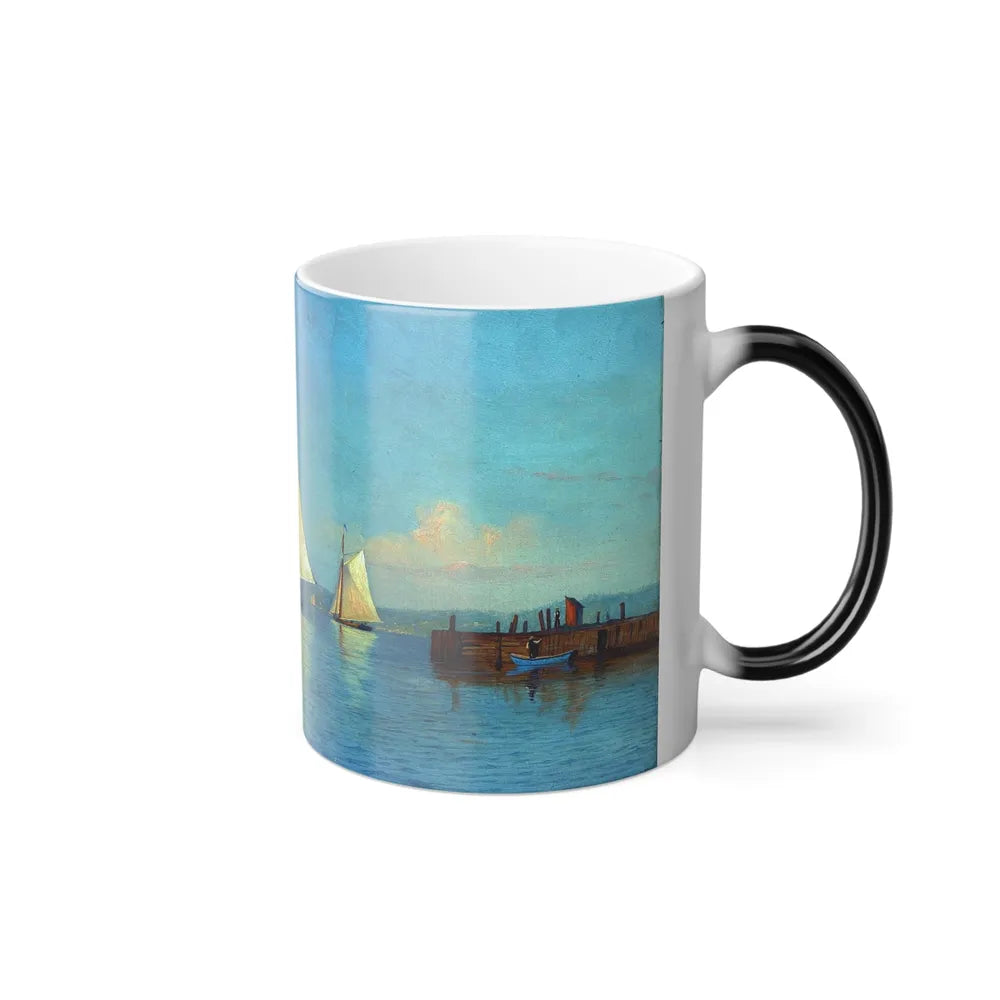 Francis Augustus Silva (1835-1886) Haverstraw Bay, New York - Oil on Canvas 1872 - Color Changing Mug 11oz-Go Mug Yourself