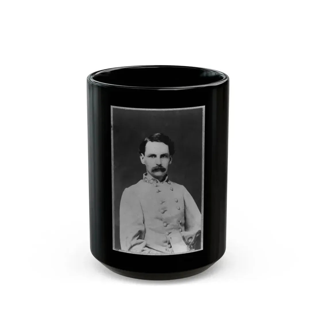 Francis Redding Tillou Nicholls, Half-Length Portrait, Facing Right, In Uniform (U.S. Civil War) Black Coffee Mug 15oz - Go Mug Yourself