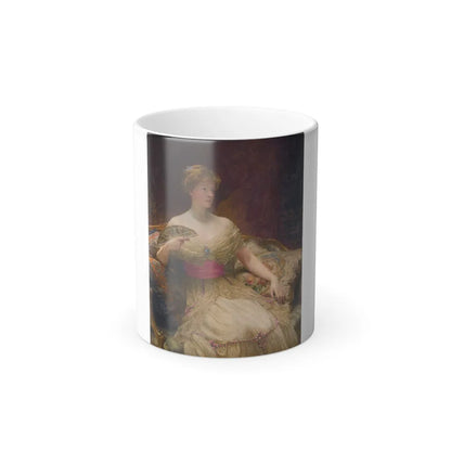 Frank Dicksee (1853-1928) Portrait of Mrs Austin Mackenzie - Oil on Canvas 1918 - Color Changing Mug 11oz-11oz-Go Mug Yourself