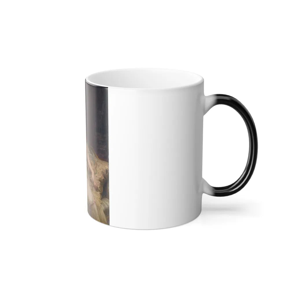 Frank Dicksee (1853-1928) Portrait of Mrs Austin Mackenzie - Oil on Canvas 1918 - Color Changing Mug 11oz-Go Mug Yourself