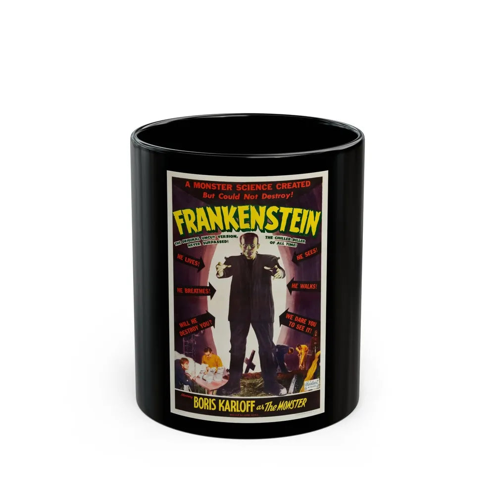 FRANKENSTEIN 1931 Movie Poster - Black Coffee Mug-11oz-Go Mug Yourself