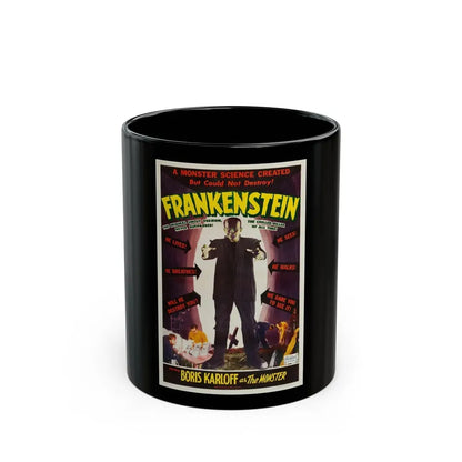 FRANKENSTEIN 1931 Movie Poster - Black Coffee Mug 11oz - Go Mug Yourself