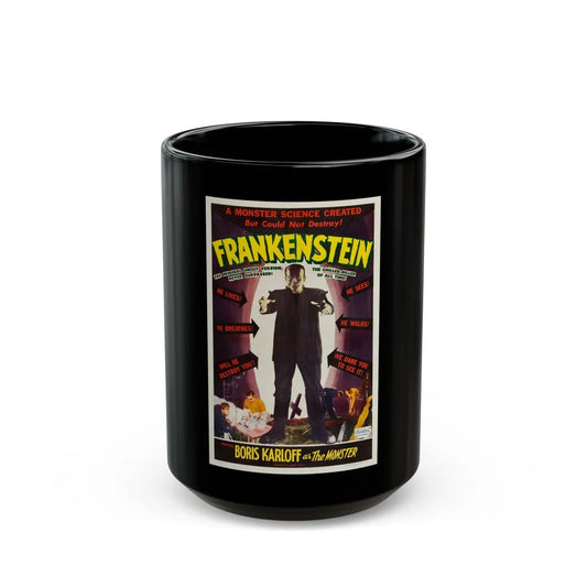 FRANKENSTEIN 1931 Movie Poster - Black Coffee Mug-15oz-Go Mug Yourself