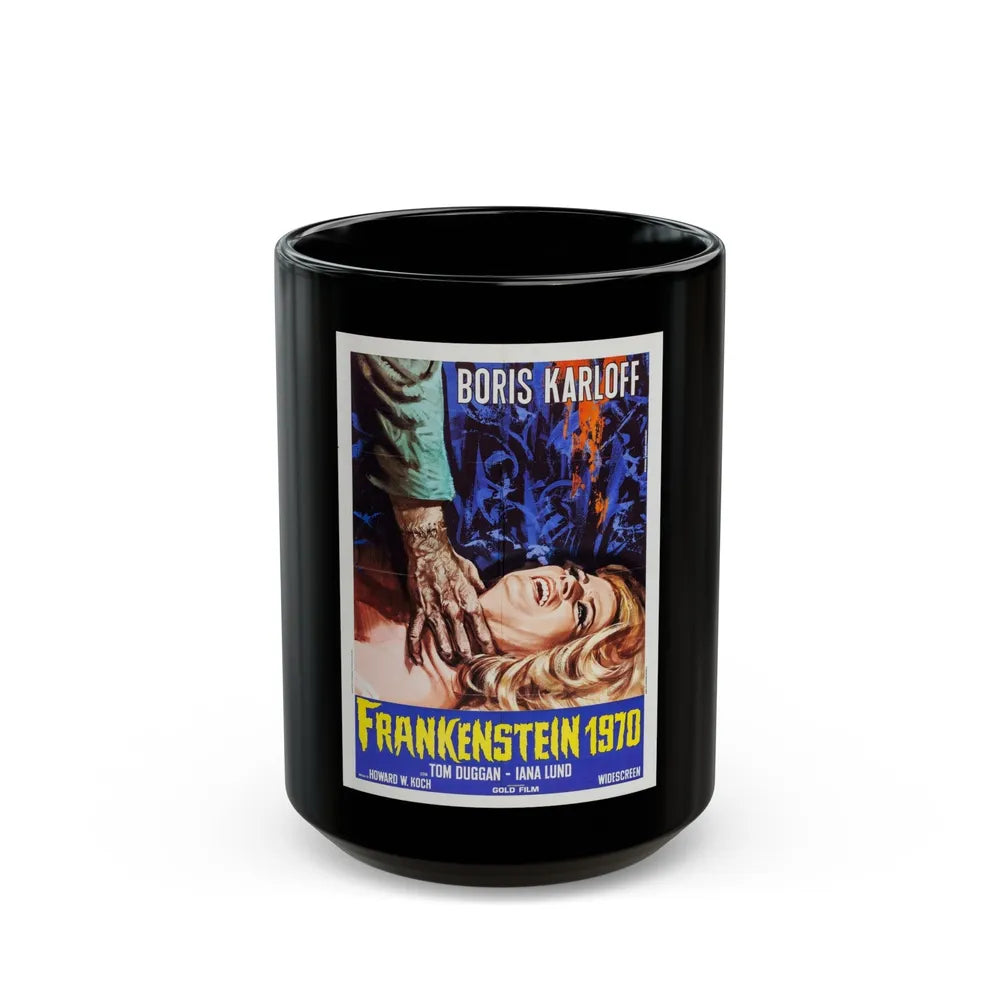 FRANKENSTEIN 1970 (ITALIAN) 1958 Movie Poster - Black Coffee Mug-15oz-Go Mug Yourself