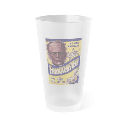 FRANKENSTEIN (3) 1931 Movie Poster - Frosted Pint Glass 16oz 16oz Frosted - Go Mug Yourself