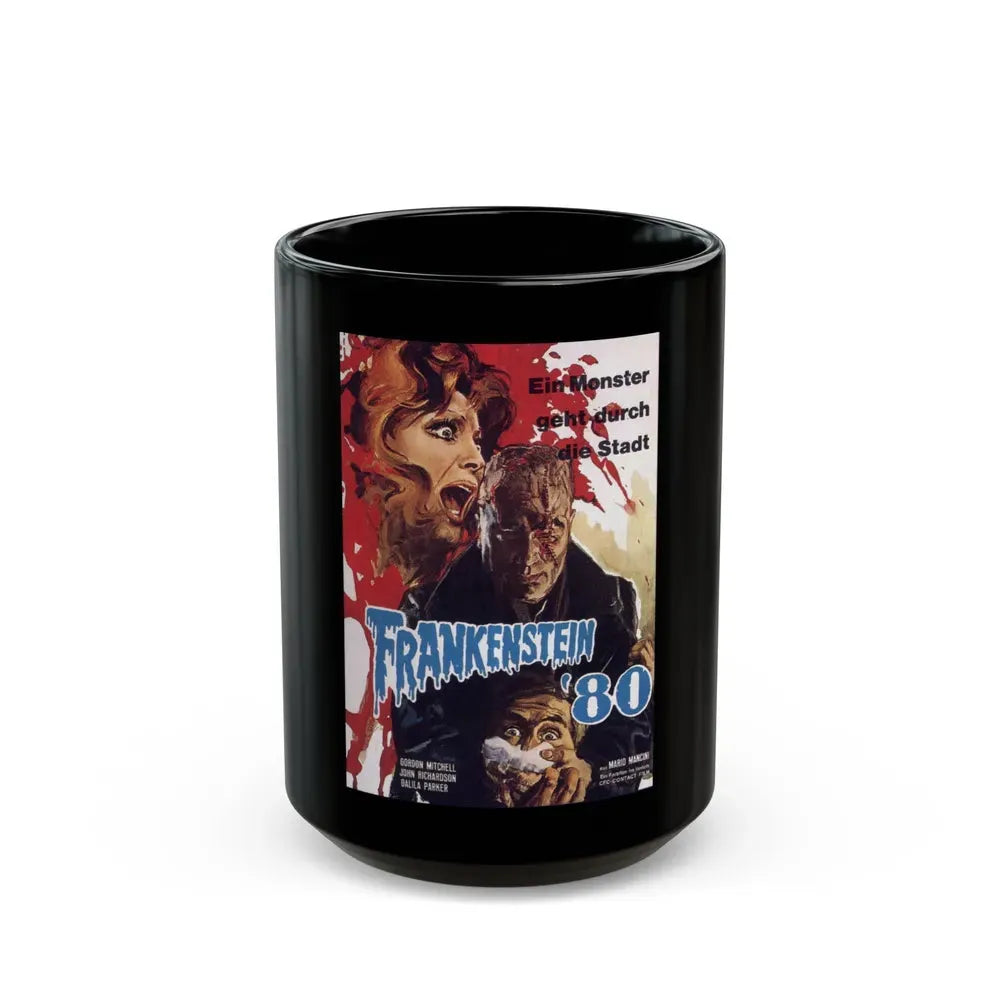 FRANKENSTEIN '80 1972 Movie Poster - Black Coffee Mug 15oz - Go Mug Yourself