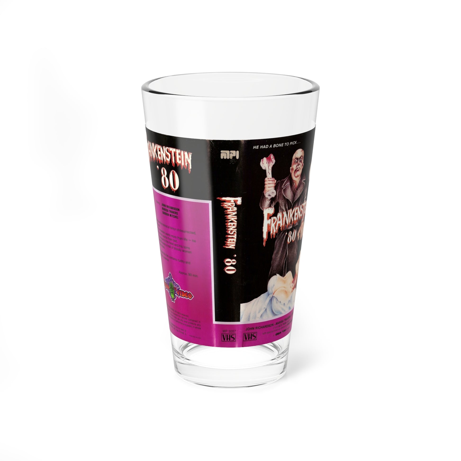 FRANKENSTEIN 80 (VHS COVER) Pint Glass 16oz-16oz-Go Mug Yourself